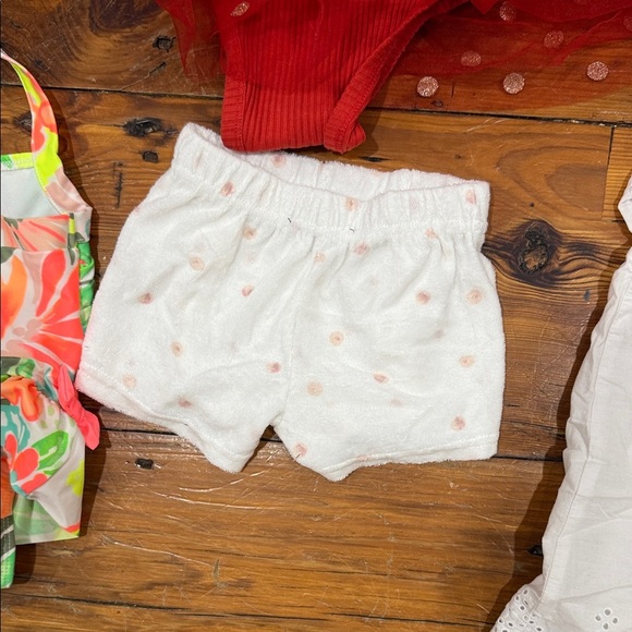 Baby Girl bundle of swimsuit onsies shorts dresses size 12 months - Picture 11 of 14